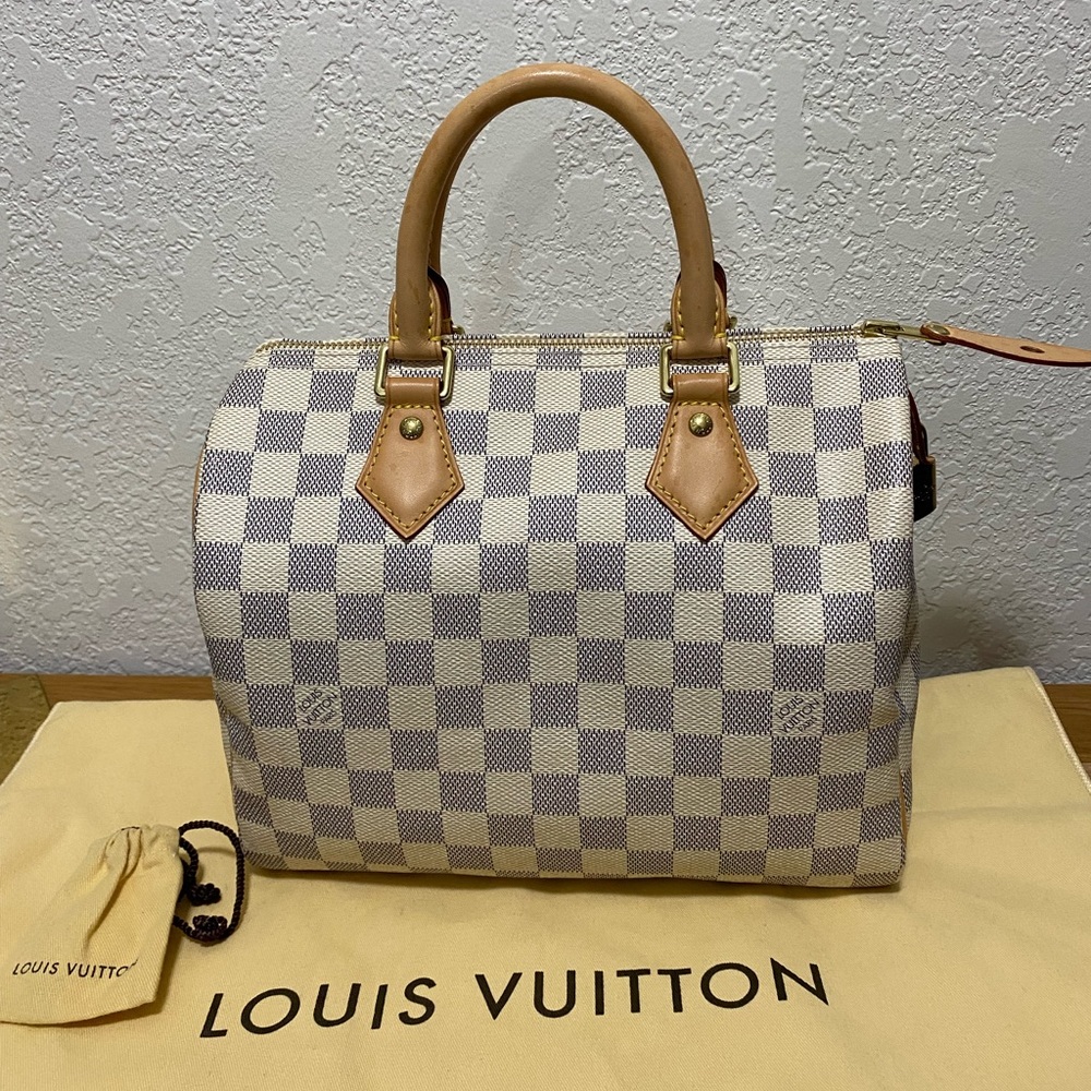 Speedy 25 damier azur